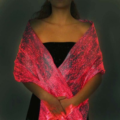 LUMISHAWL LIGHT BLUE (LUMINOUS FIBER OPTIC FABRIC SHAWL)